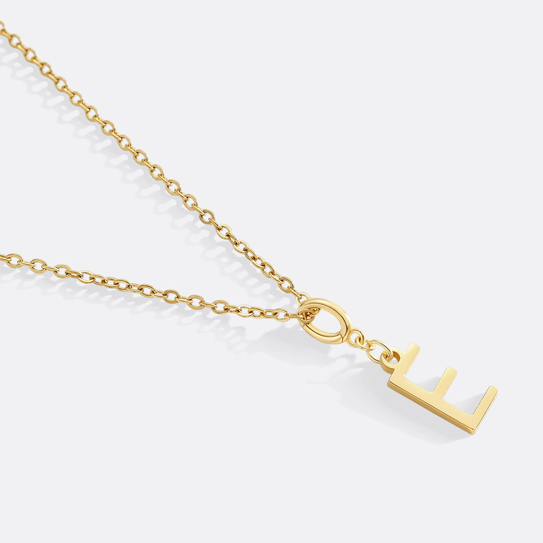 Minimalist Initial Charm Necklace in E by Seeyoura