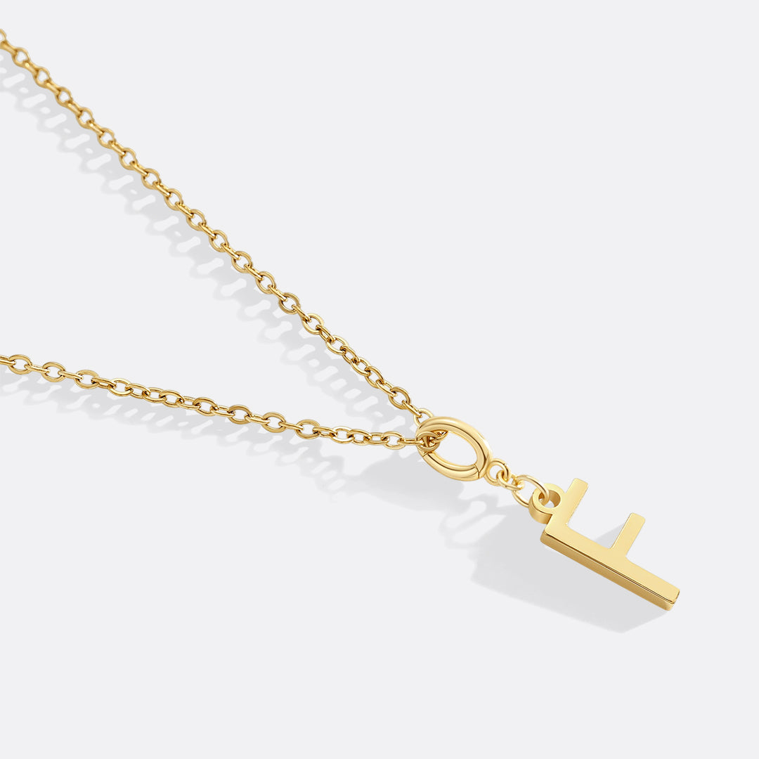 Minimalist Initial Charm Necklace in F by Seeyoura