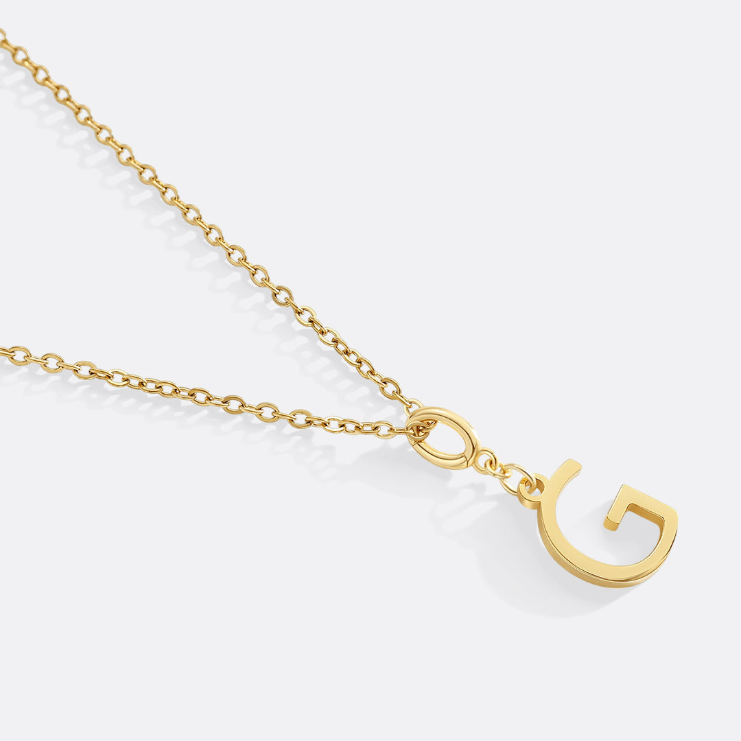 Minimalist Initial Charm Necklace in G by Seeyoura