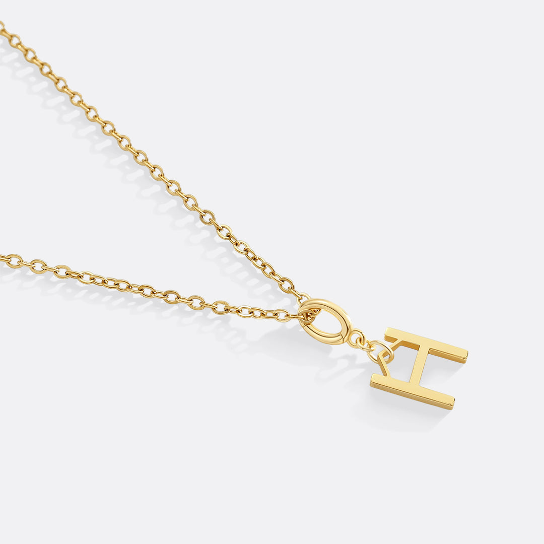 Minimalist Initial Charm Necklace in H by Seeyoura