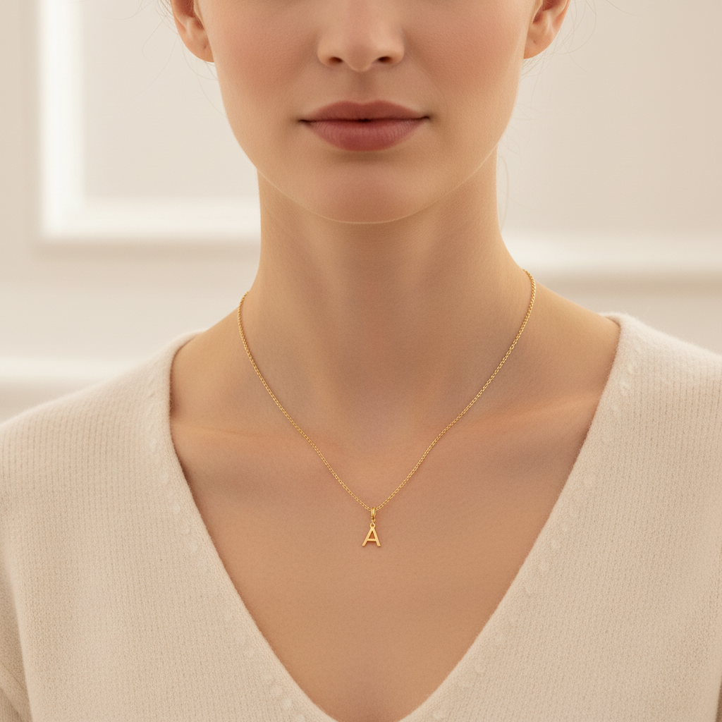 Minimalist Initial Charm Necklace by Seeyoura