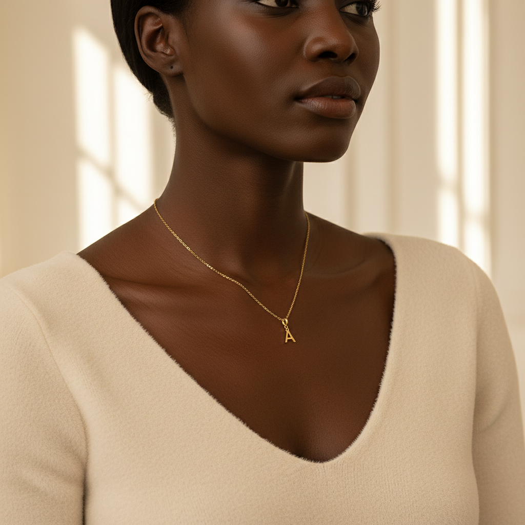 Minimalist Initial Charm Necklace by Seeyoura