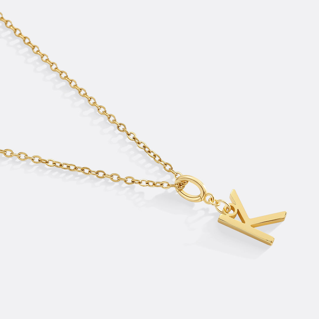 Minimalist Initial Charm Necklace in K by Seeyoura