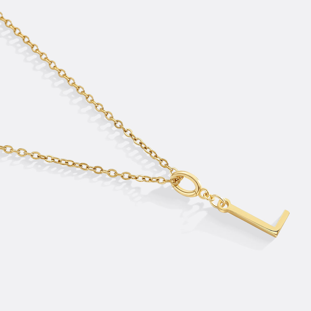 Minimalist Initial Charm Necklace in L by Seeyoura
