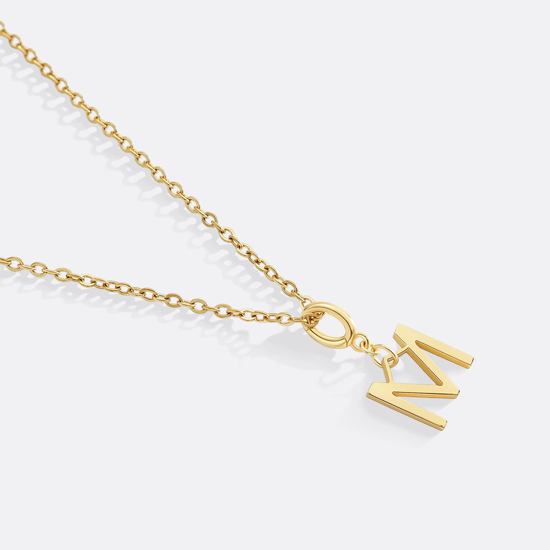 Minimalist Initial Charm Necklace in M by Seeyoura