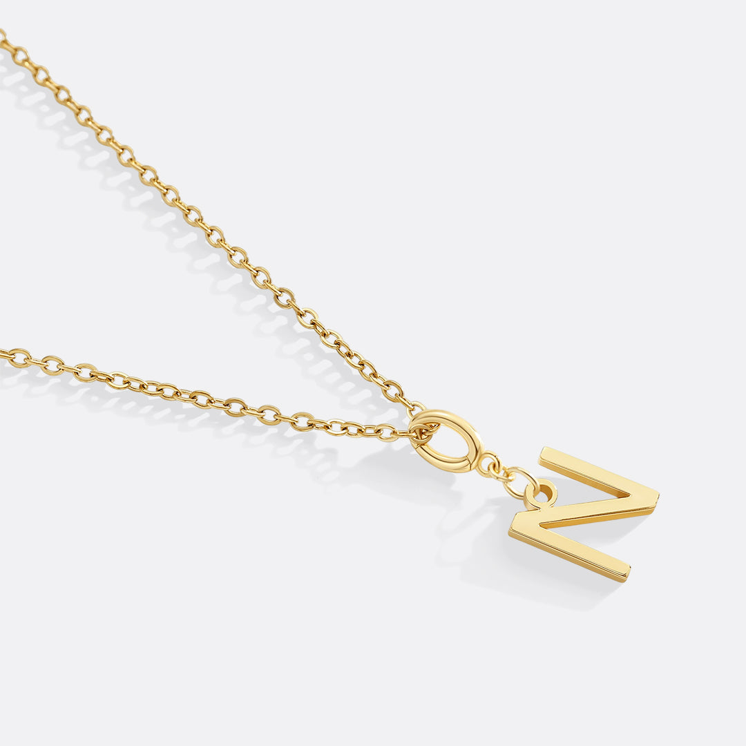 Minimalist Initial Charm Necklace in N by Seeyoura
