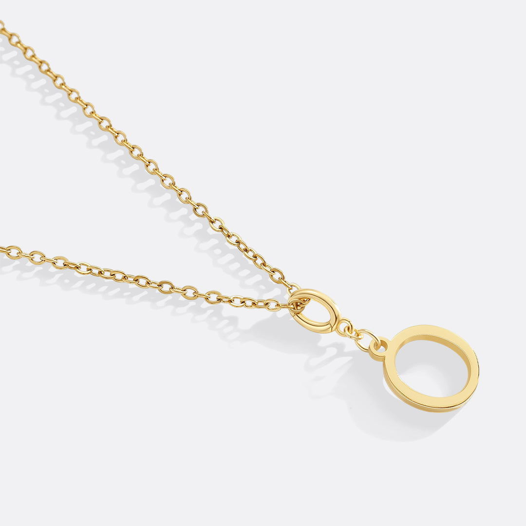 Minimalist Initial Charm Necklace in O by Seeyoura