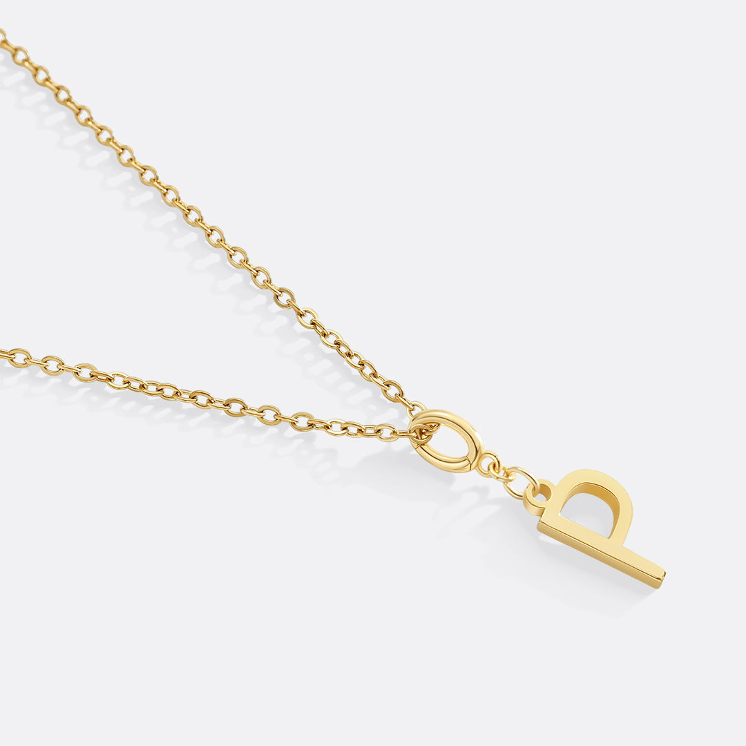Minimalist Initial Charm Necklace in P by Seeyoura