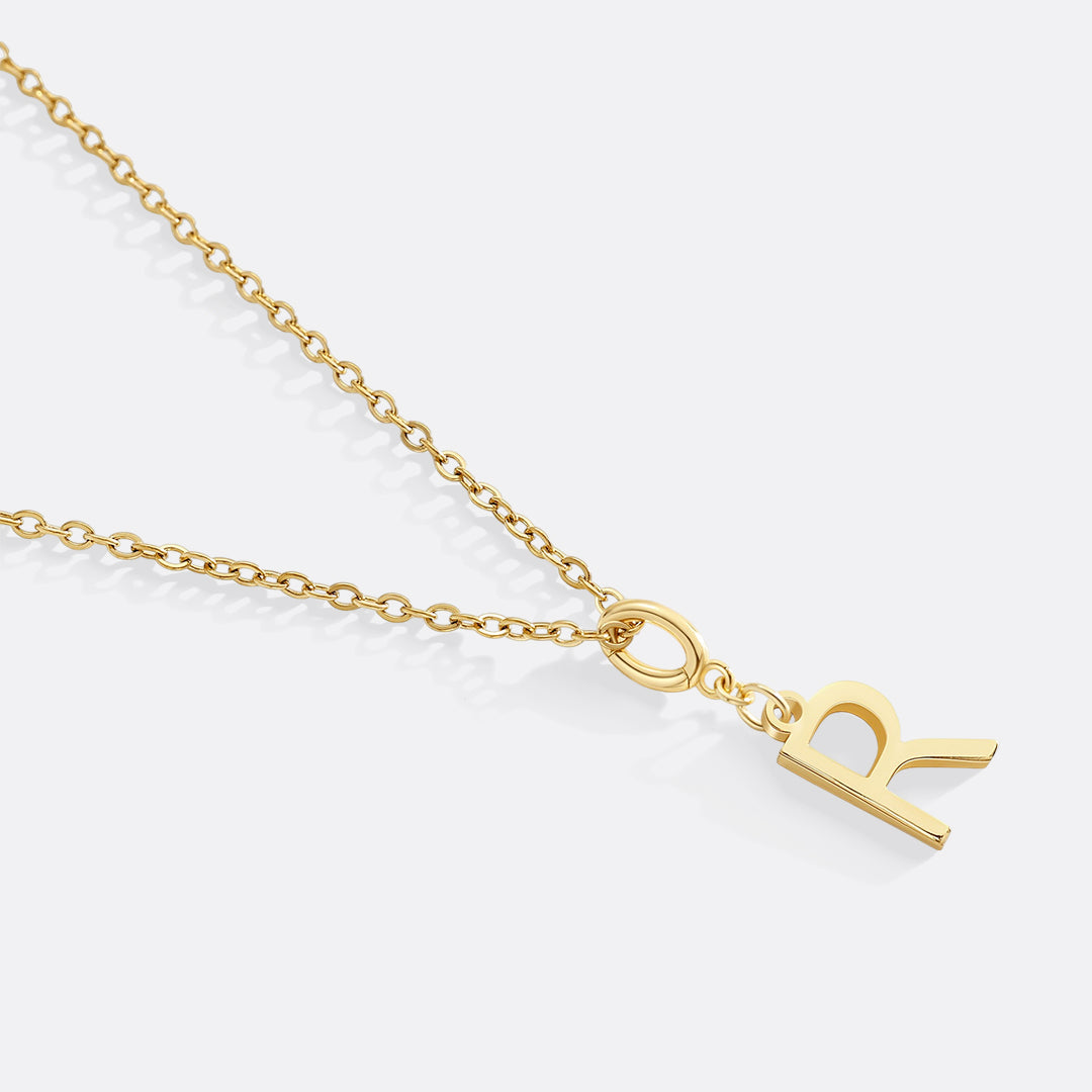 Minimalist Initial Charm Necklace in R by Seeyoura
