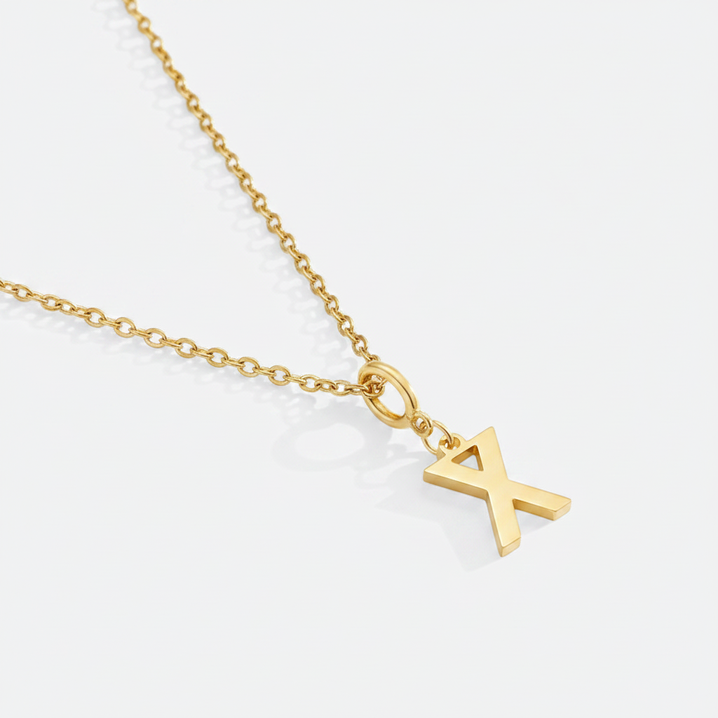 Minimalist Initial Charm Necklace in X by Seeyoura