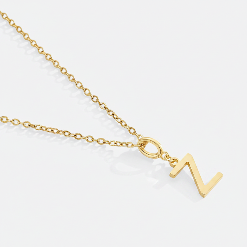 Minimalist Initial Charm Necklace in Z by Seeyoura