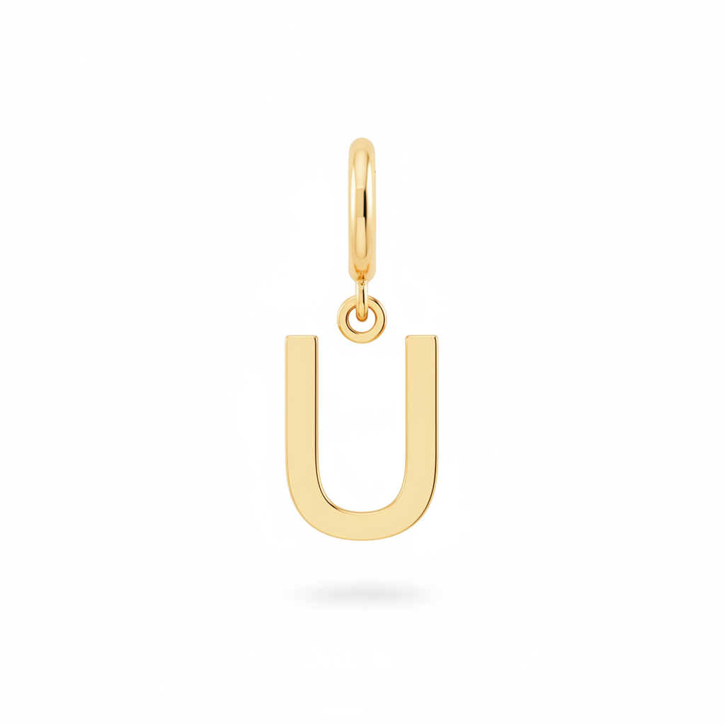 Minimalist Initial Charm in U by Seeyoura