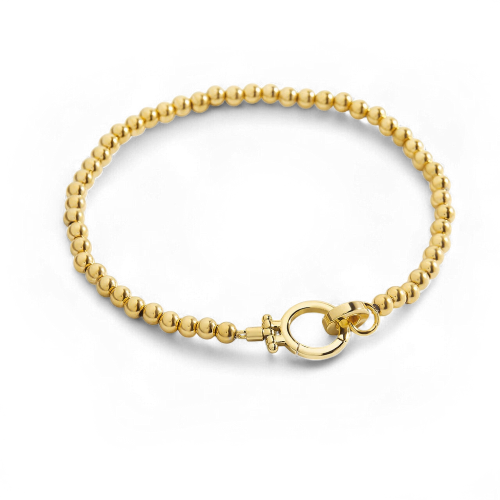 Mint Beaded Bracelet in gold by Seeyoura