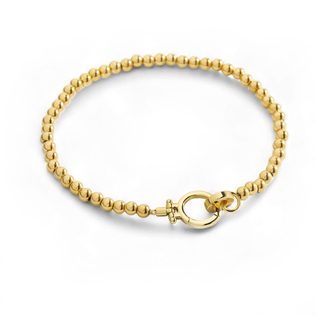 Mint Beaded Bracelet in gold by Seeyoura