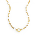 Paperclip Textured Necklace in Gold, 18" by Seeyoura