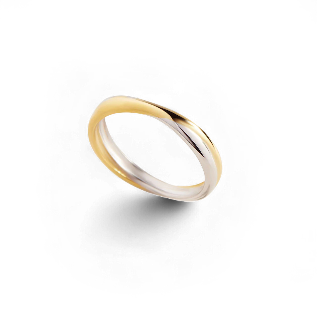 Mixed Metal Crossover Ring by Seeyoura