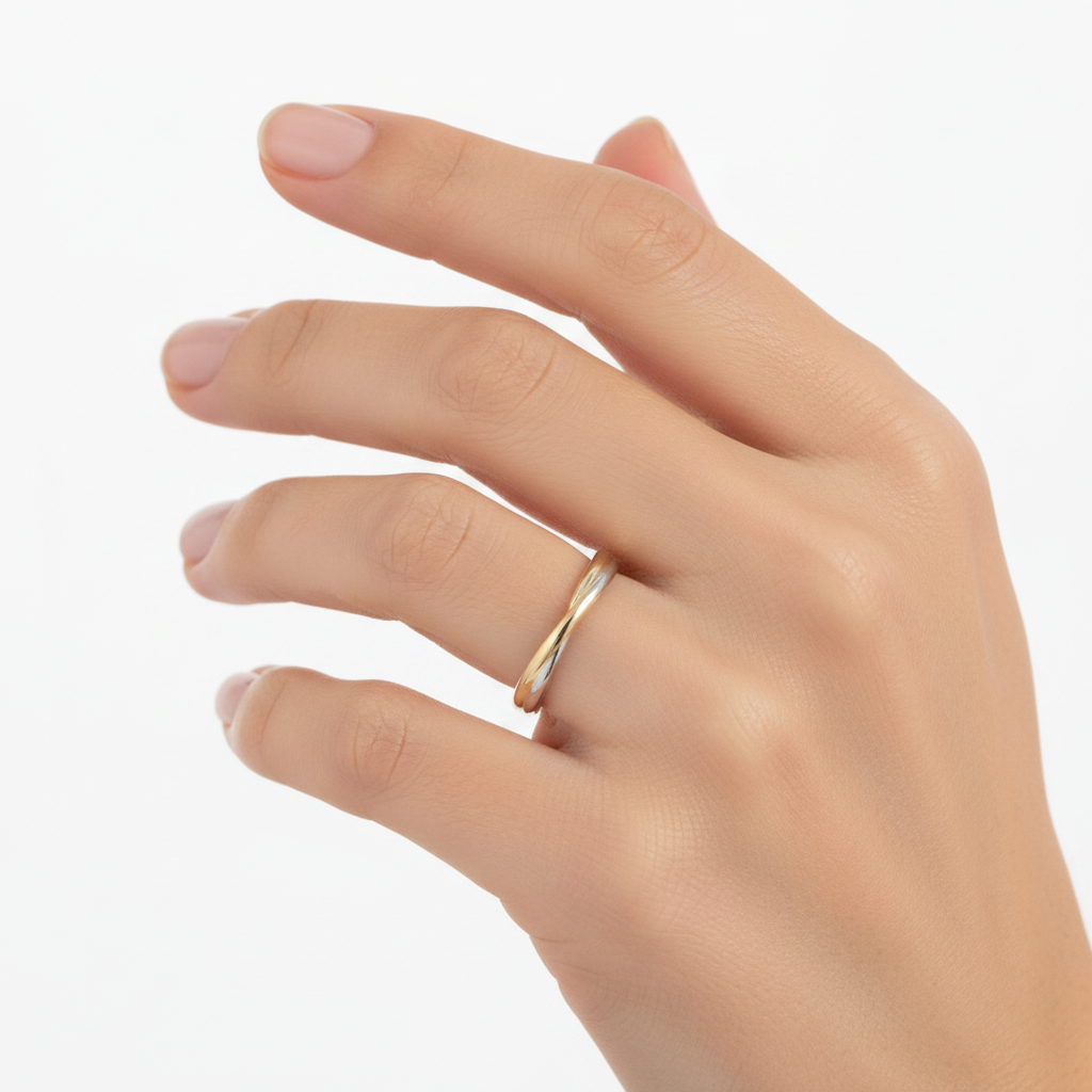 Mixed Metal Crossover Ring by Seeyoura