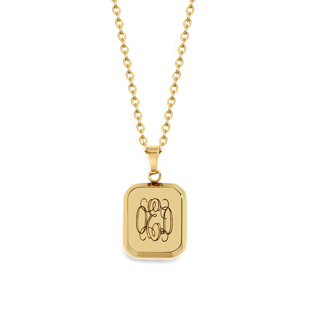 Personalised Monogram Portrait Pendant Necklace in Gold by Seeyoura
