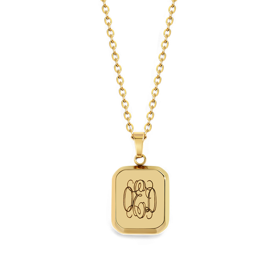 Personalised Monogram Portrait Pendant Necklace in Gold by Seeyoura