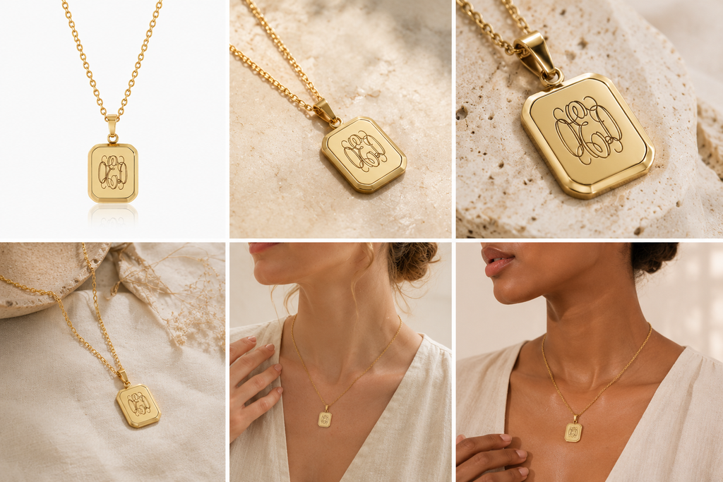 Personalised Monogram Portrait Pendant Necklace by Seeyoura