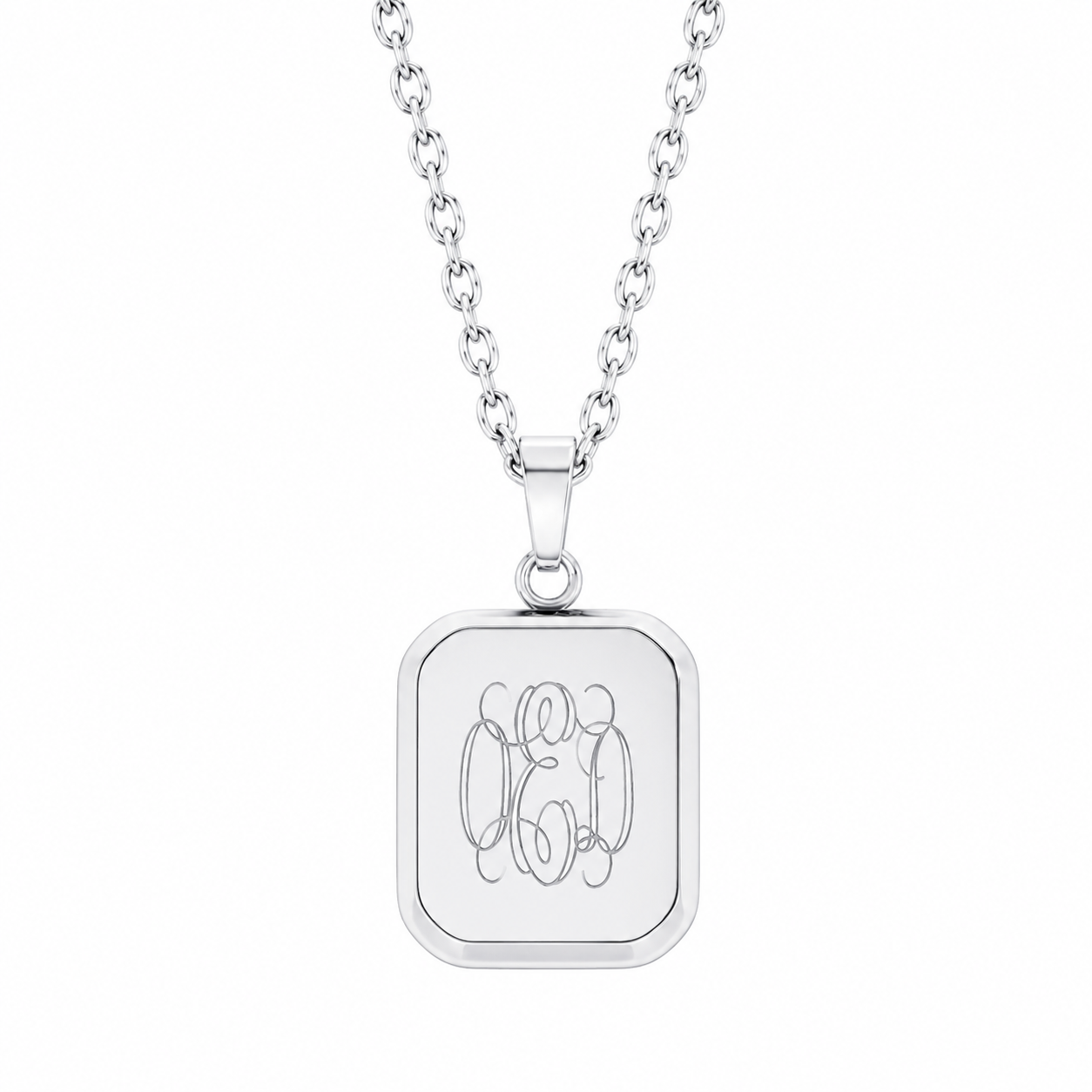 Personalised Monogram Portrait Pendant Necklace in Silver by Seeyoura