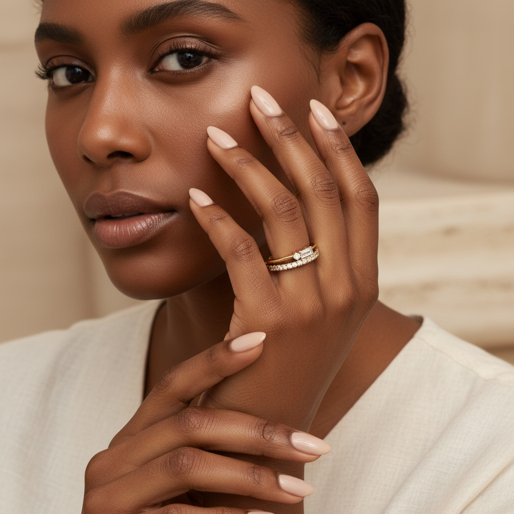 Morse Code and Micro Pave Eternity Ring Stacking Set by Seeyoura