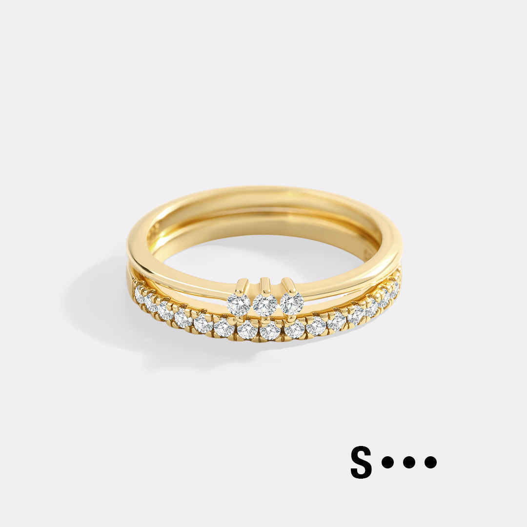 Morse Code and Micro Pave Eternity Ring Stacking Set in S by Seeyoura