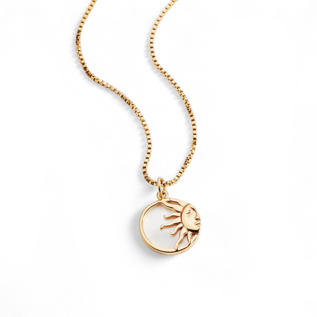 Enamel Sun Pendant Necklace by Seeyoura