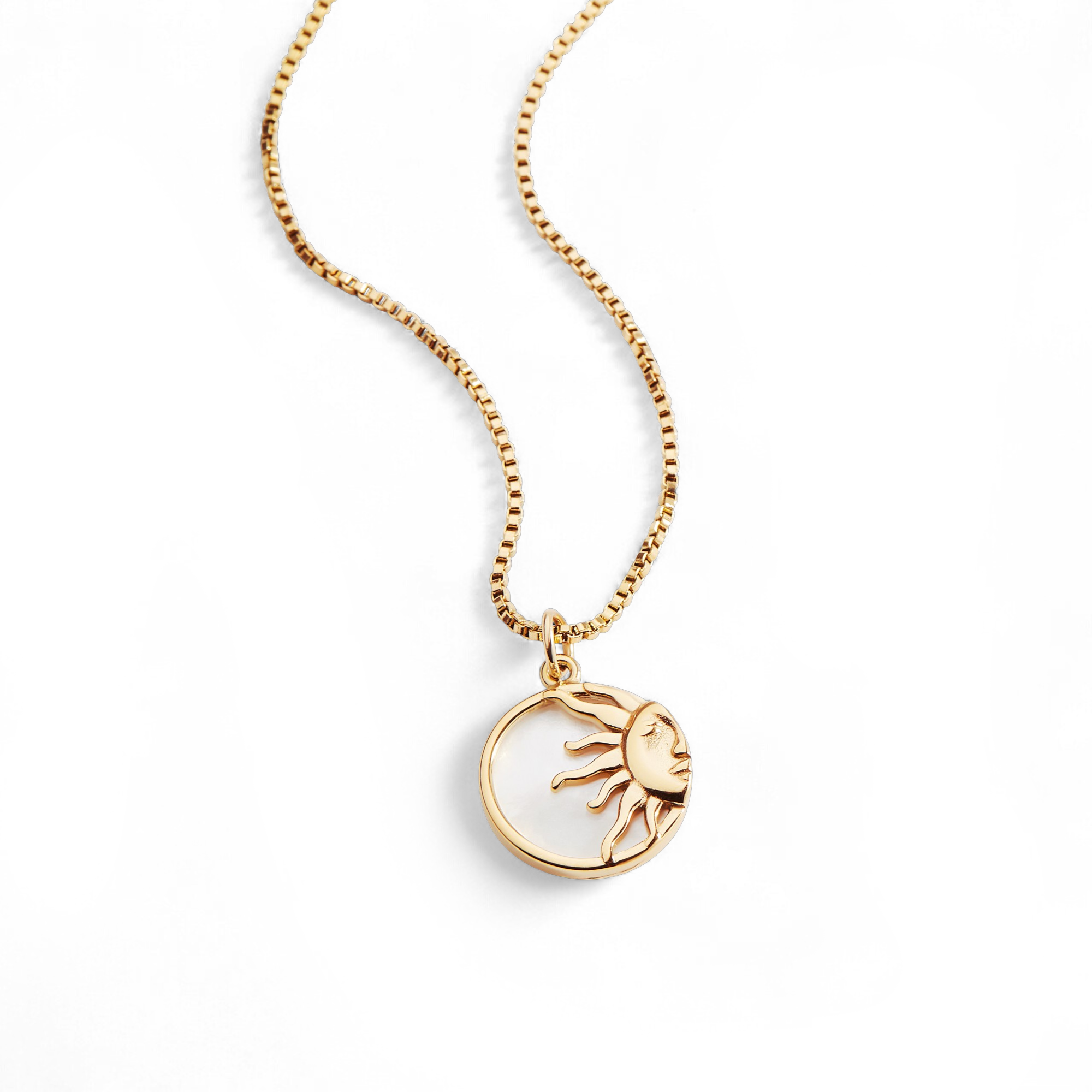 Enamel Sun Pendant Necklace by Seeyoura