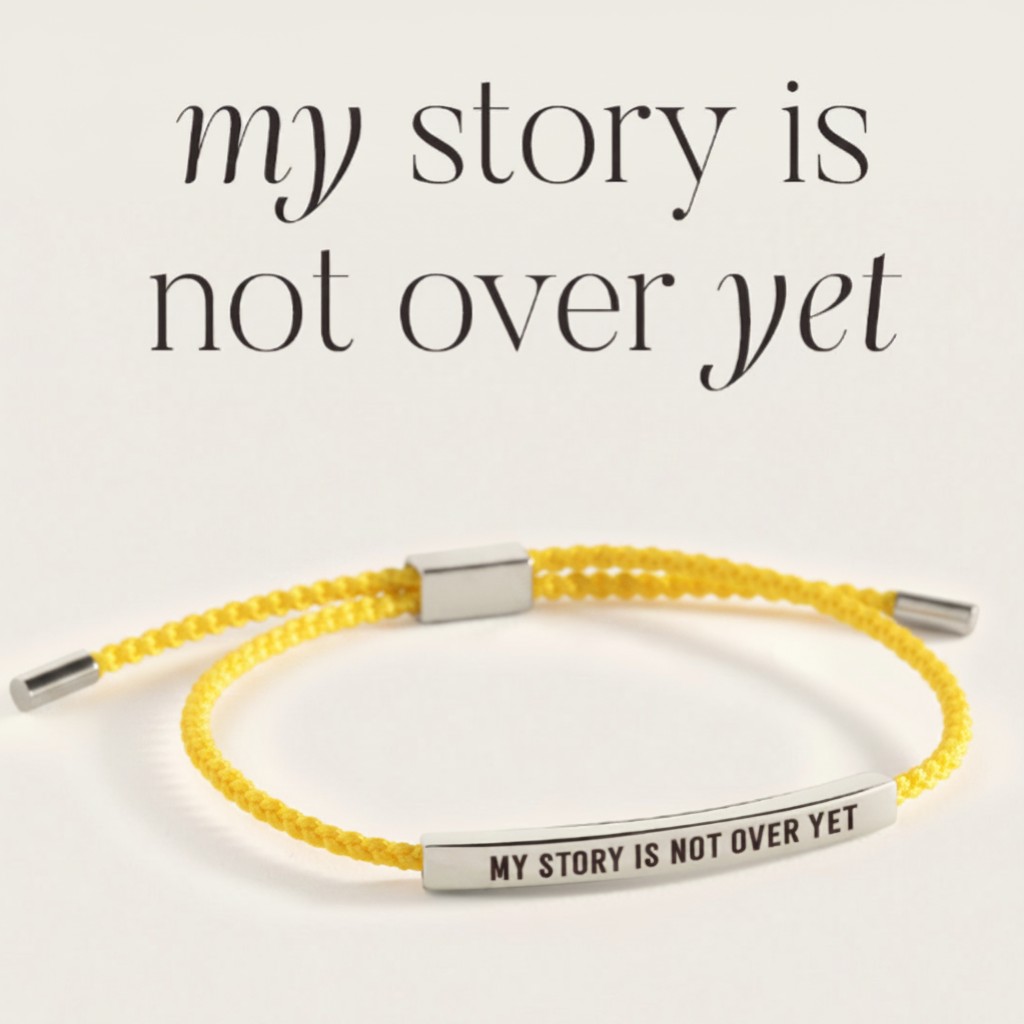 My Story Is Not Over Yet Inspire Bracelet in Lemon Yellow, silver by Seeyoura
