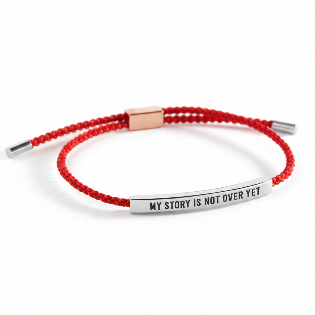 My Story Is Not Over Yet Inspire Bracelet in Lucky Red, silver by Seeyoura