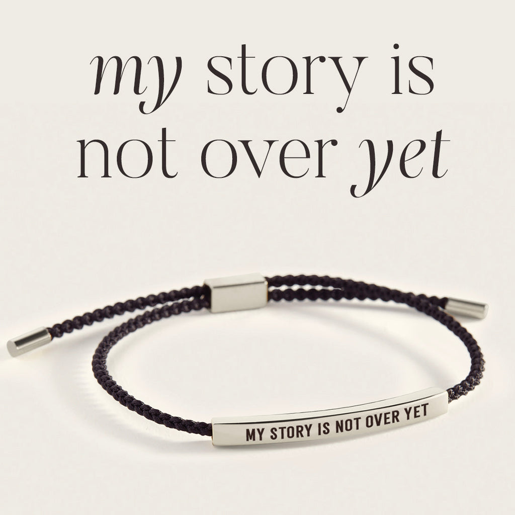 My Story Is Not Over Yet Inspire Bracelet in Midnight Black, silver by Seeyoura