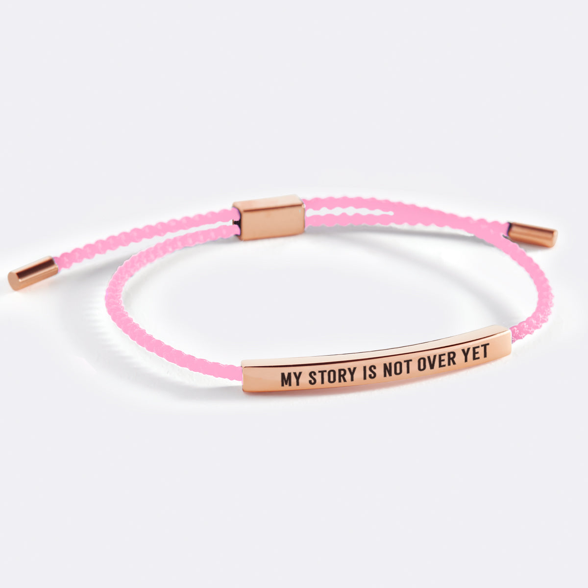 My Story Is Not Over Yet Inspire Bracelet in Pink, 18-k-rose-gold-plated by Seeyoura