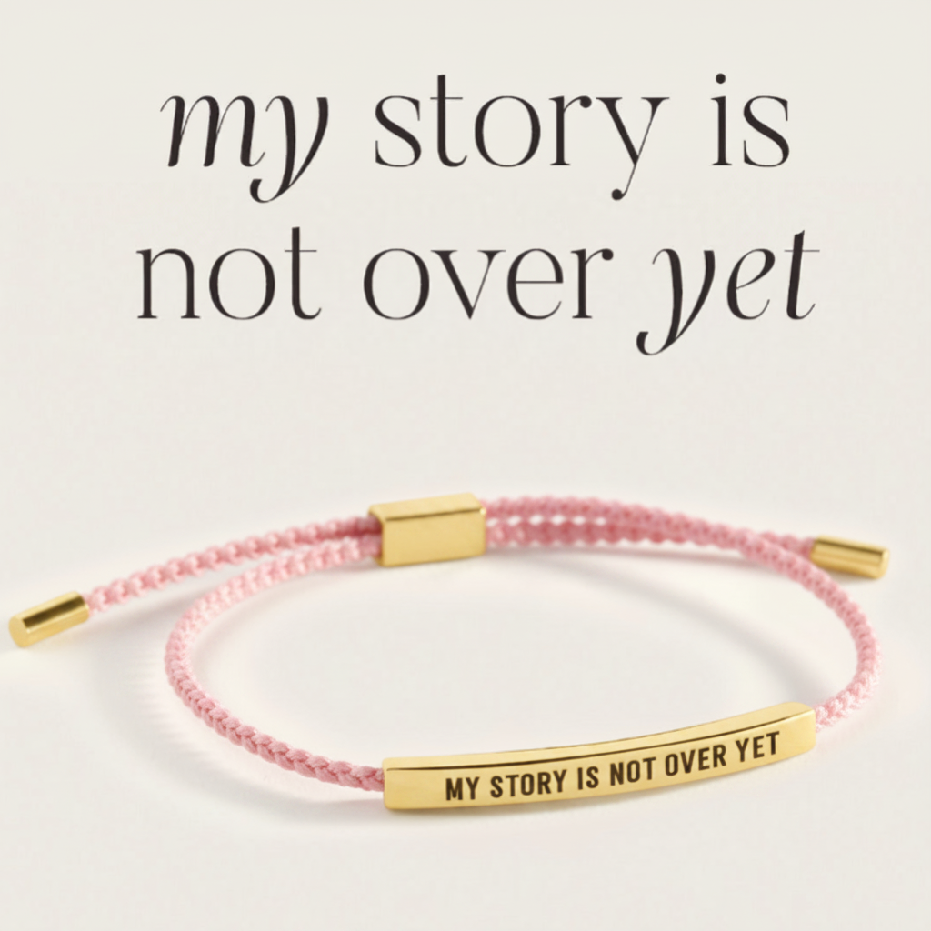 My Story Is Not Over Yet Inspire Bracelet in Pink, gold by Seeyoura