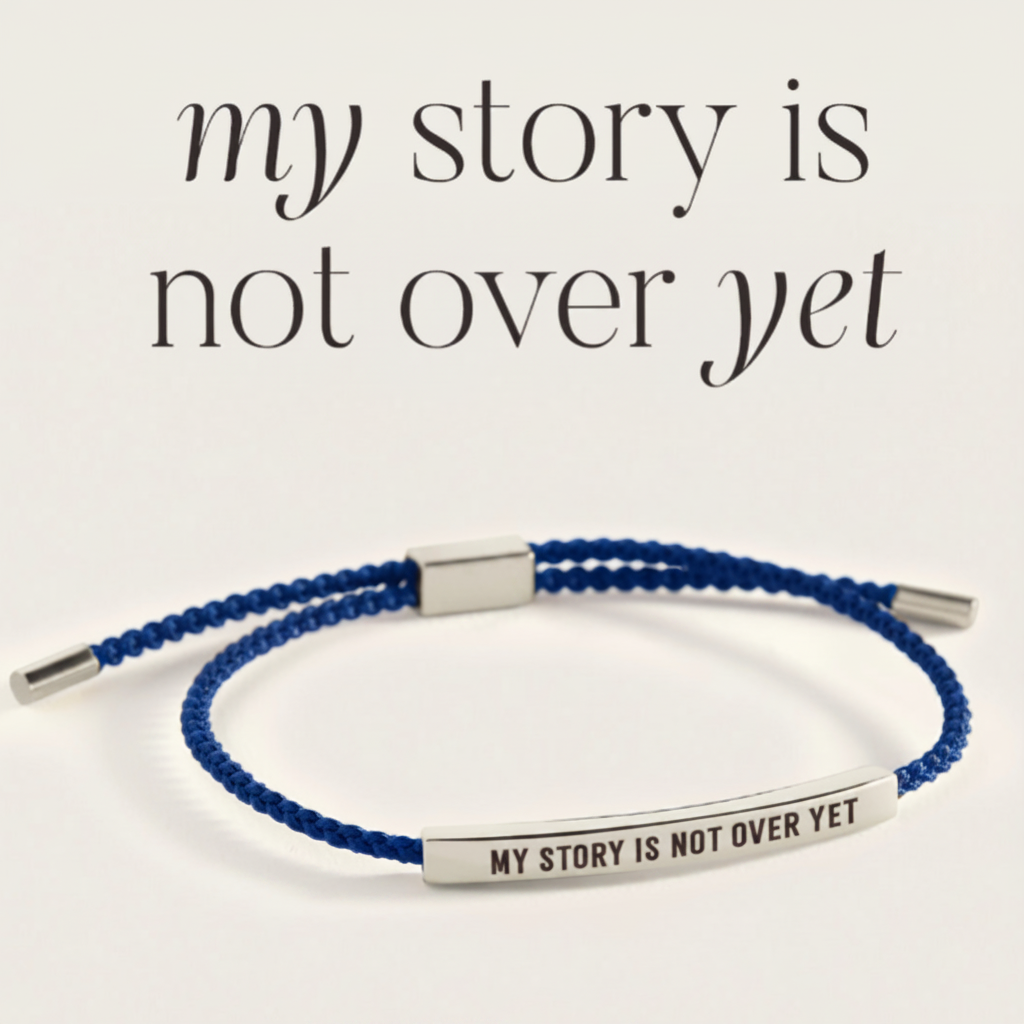 My Story Is Not Over Yet Inspire Bracelet in Royal Blue, silver by Seeyoura