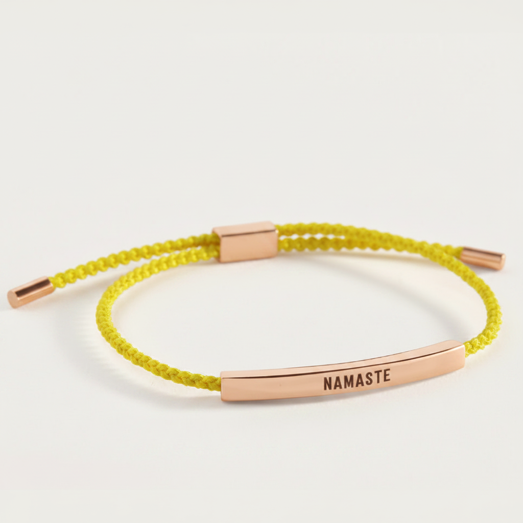 Namaste Inspire Bracelet in Lemon Yellow, 18-k-rose-gold-plated by Seeyoura