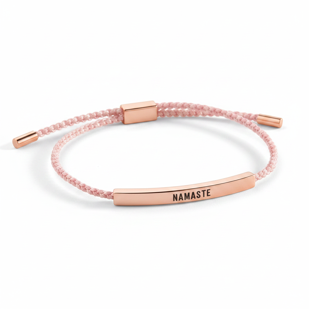 Namaste Inspire Bracelet in Pink, 18-k-rose-gold-plated by Seeyoura