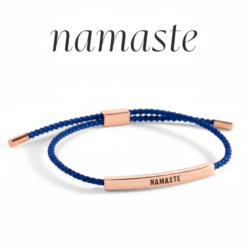 Namaste Inspire Bracelet in Royal Blue, 18-k-rose-gold-plated by Seeyoura