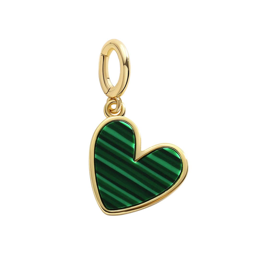 Natural Stone Heart Charm by Seeyoura