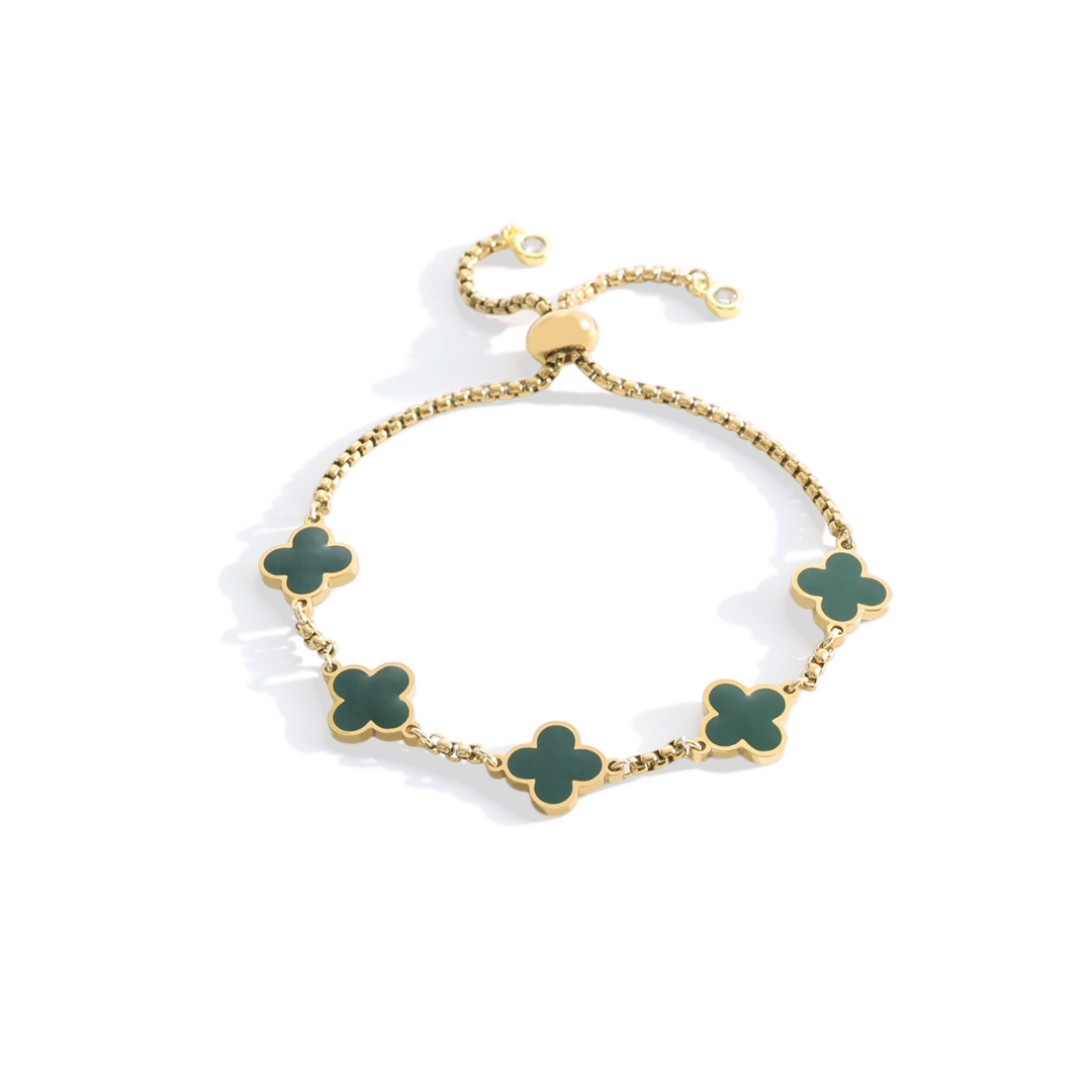 Clover Enamel Bracelet in green-enamel by Seeyoura