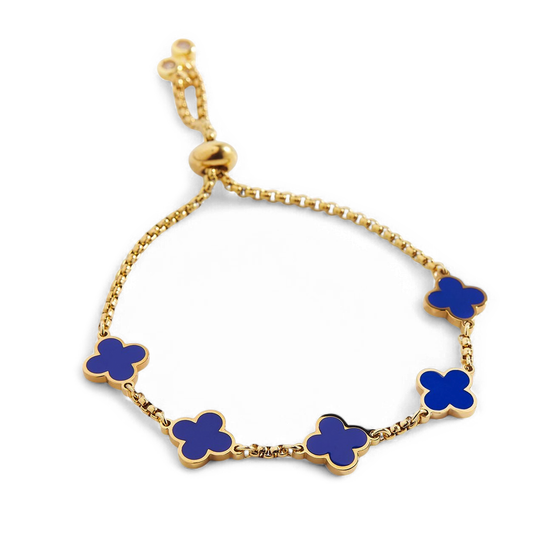 Clover Enamel Bracelet in navy-enamel by Seeyoura