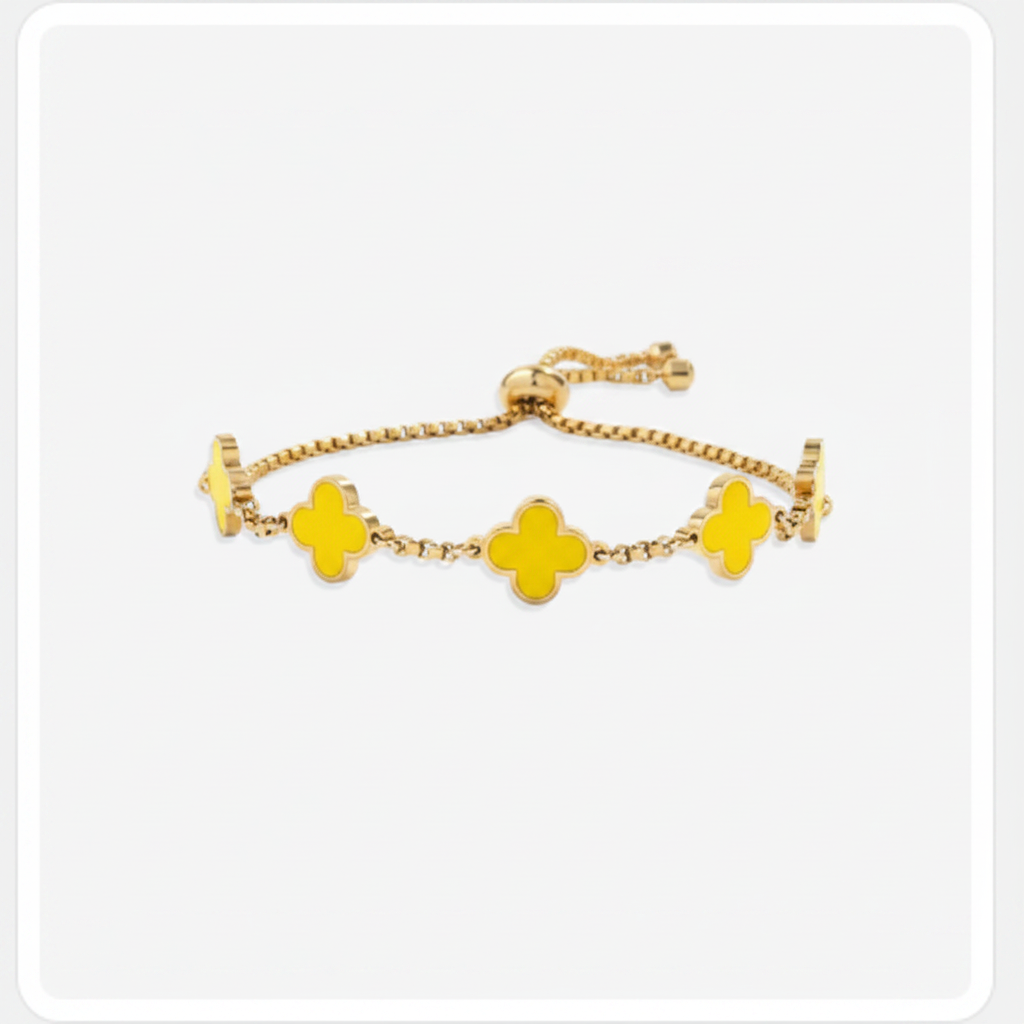 Clover Enamel Bracelet in yellow-enamel by Seeyoura