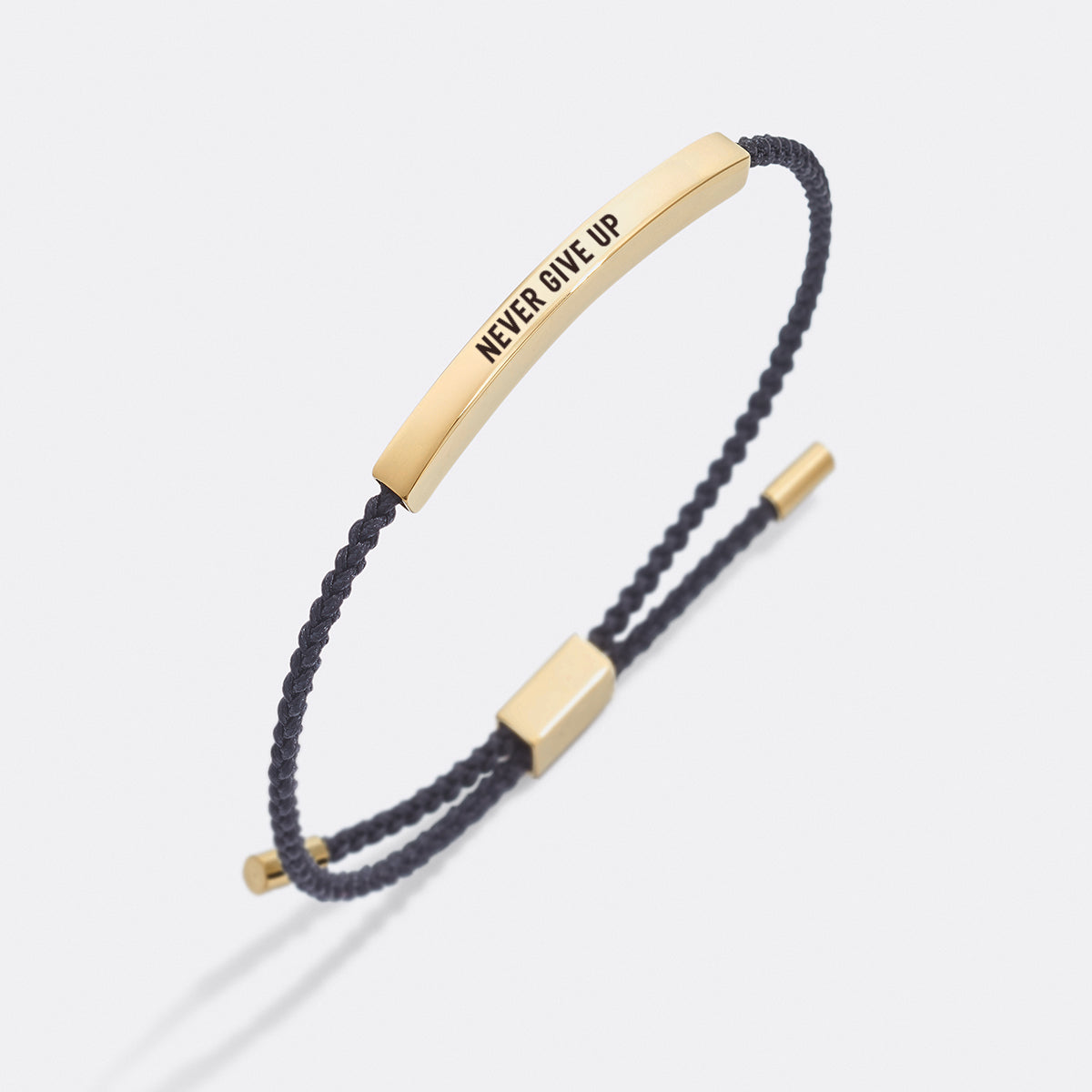 Never Give Up Inspire Bracelet in Midnight Black, gold by Seeyoura