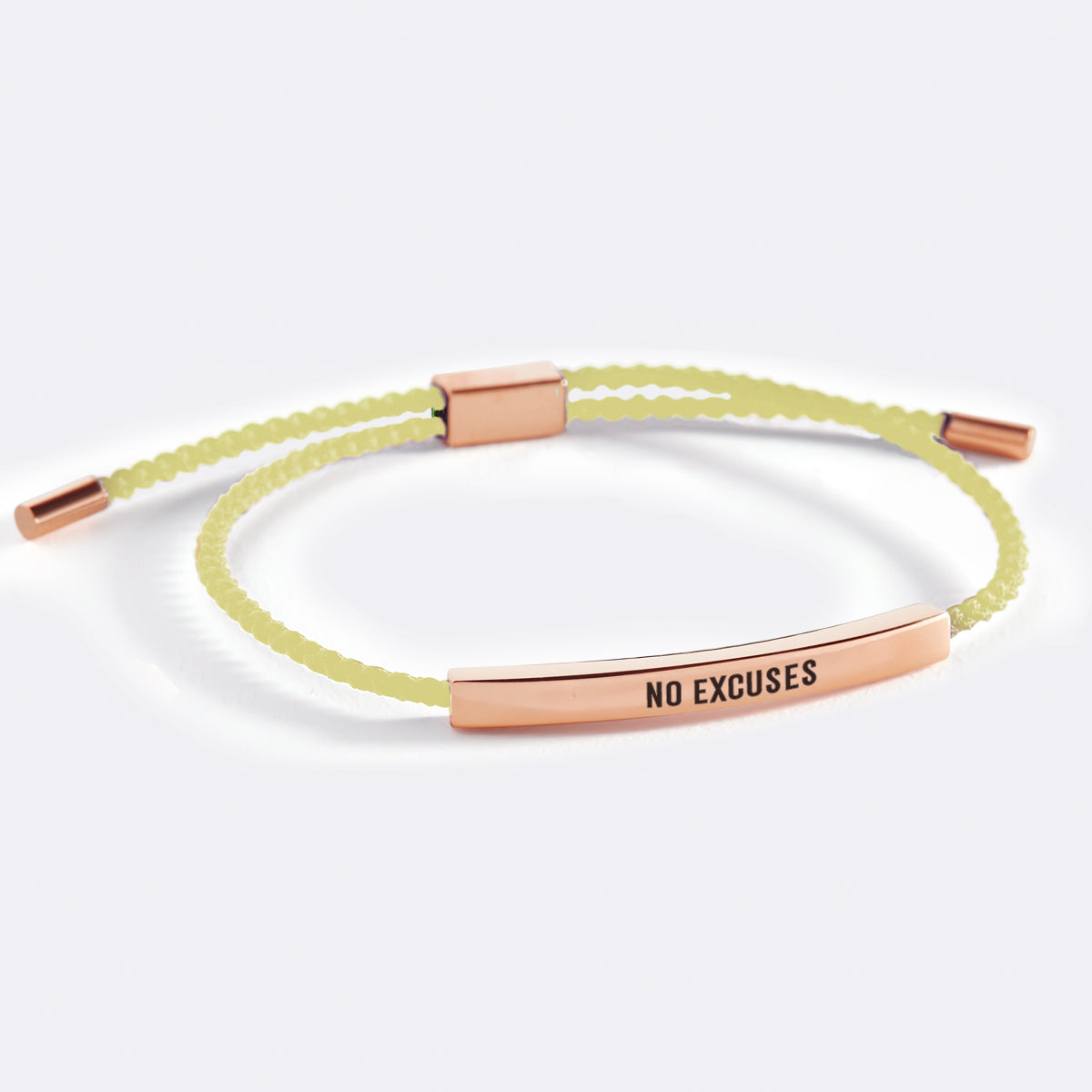 No Excuses Inspire Bracelet in Lemon Yellow, 18-k-rose-gold-plated by Seeyoura