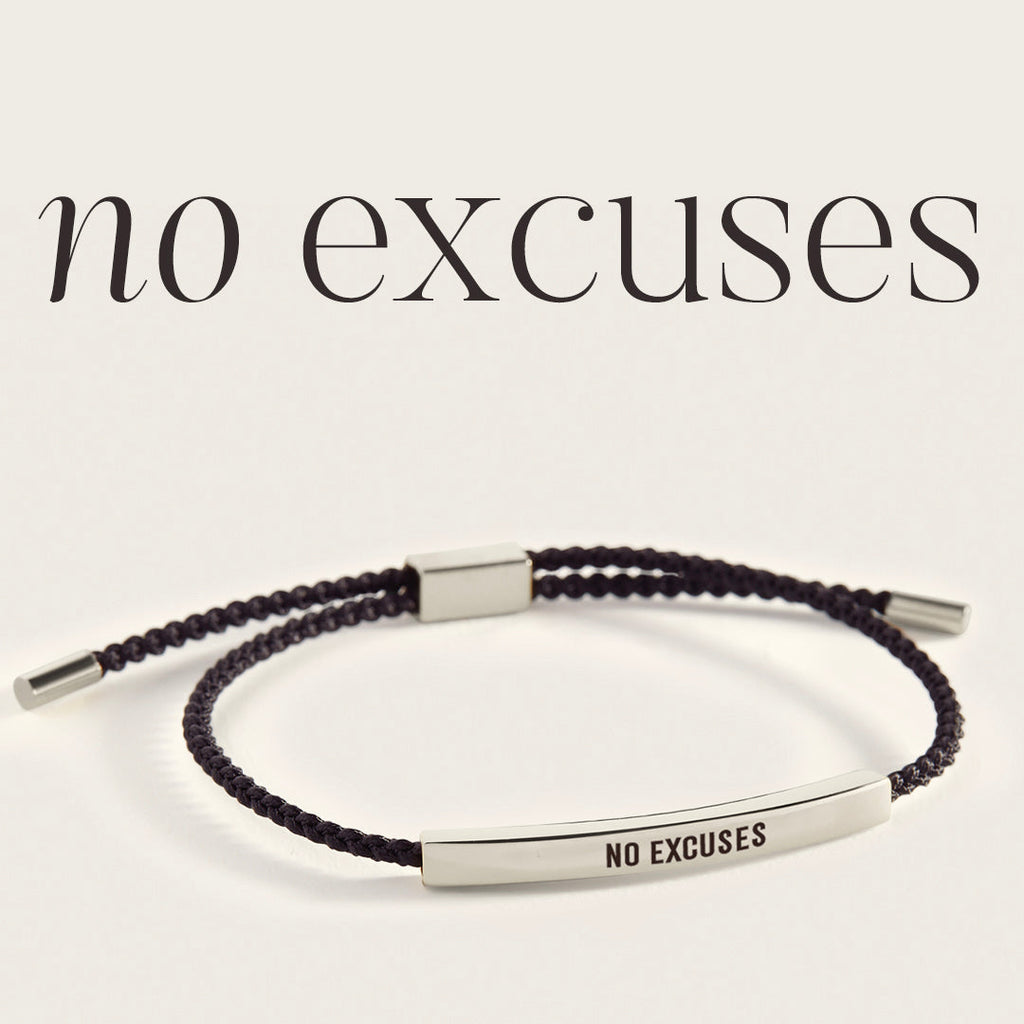 No Excuses Inspire Bracelet in Midnight Black, silver by Seeyoura