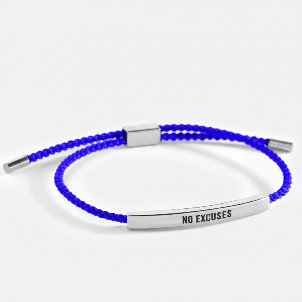 No Excuses Inspire Bracelet in Royal Blue, silver by Seeyoura