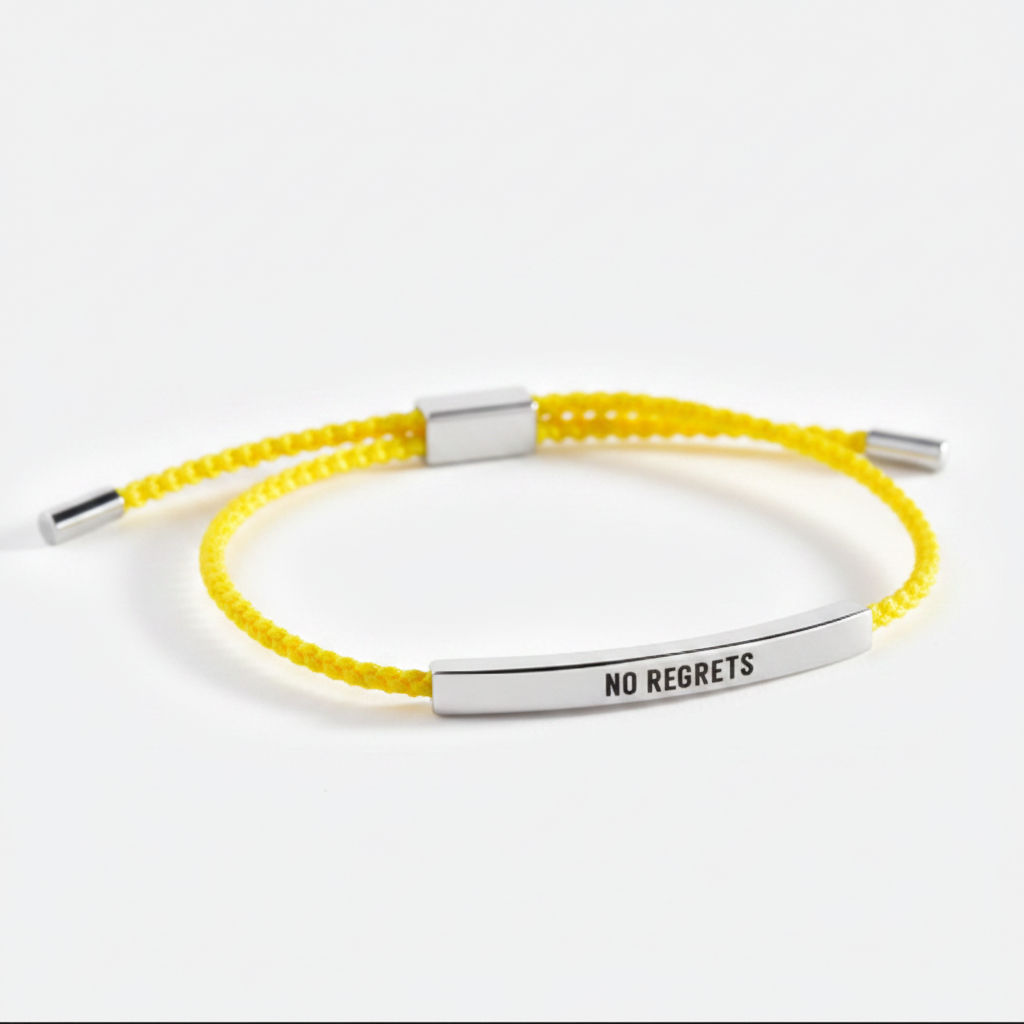 No Regrets Inspire Bracelet in Lemon Yellow, silver by Seeyoura