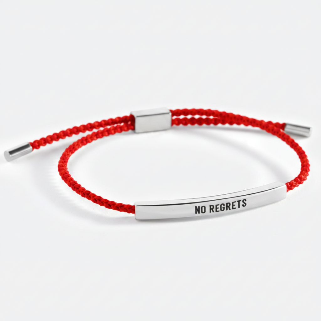 No Regrets Inspire Bracelet in Lucky Red, silver by Seeyoura