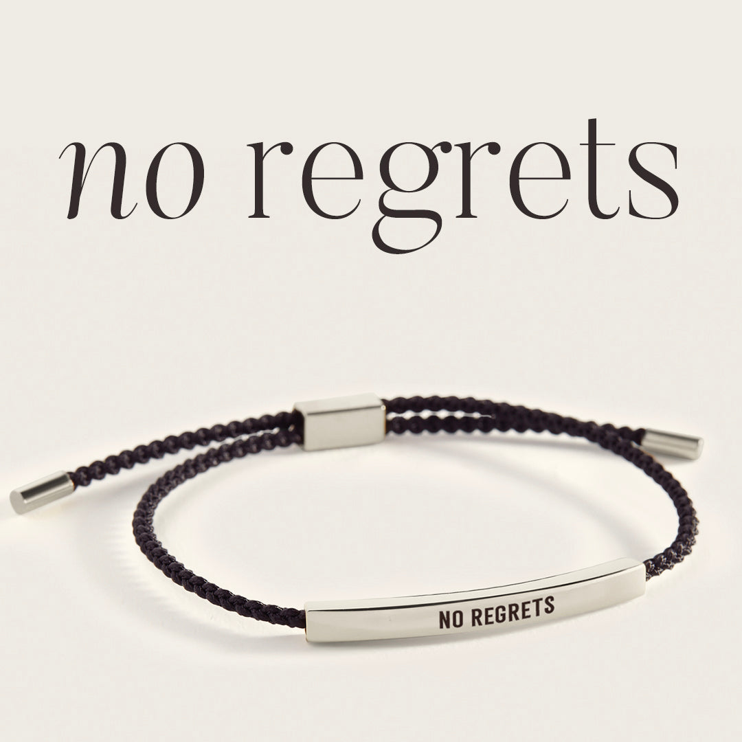 No Regrets Inspire Bracelet in Midnight Black, silver by Seeyoura