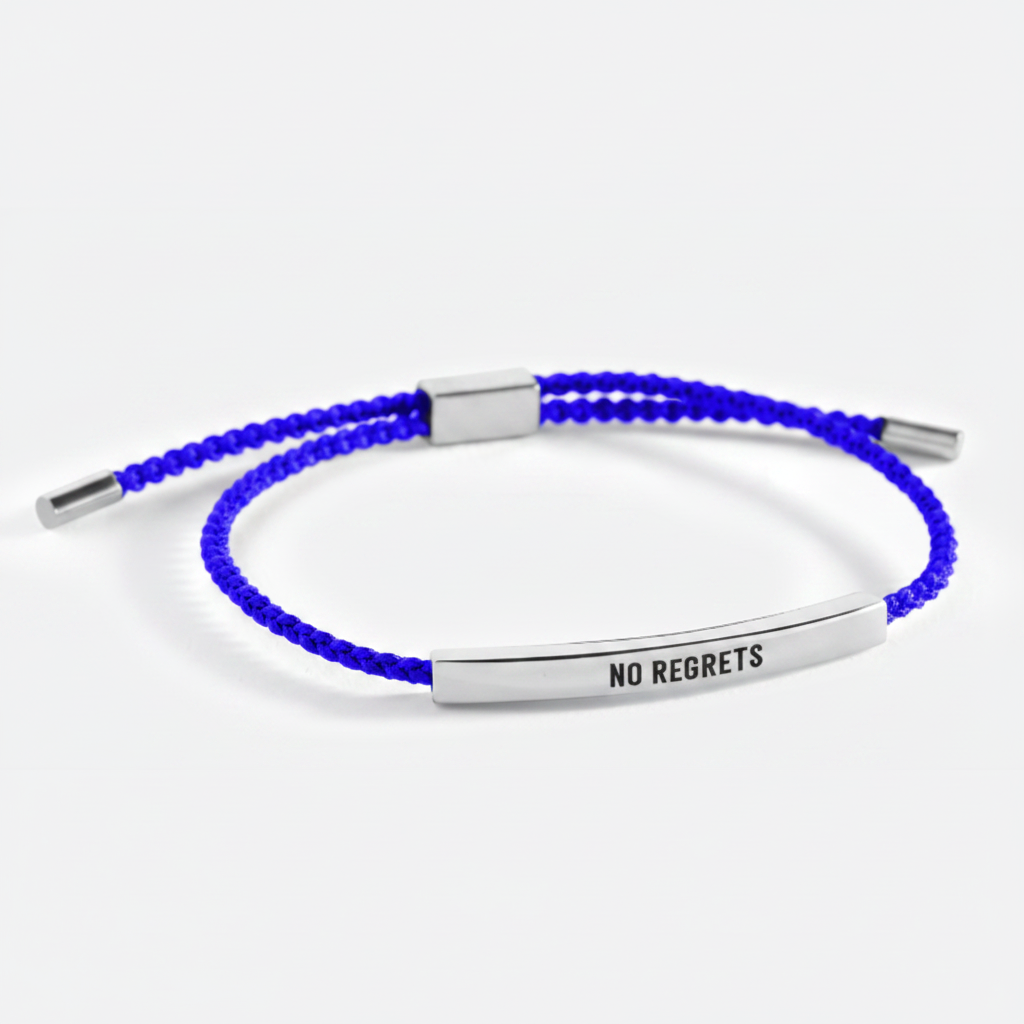 No Regrets Inspire Bracelet in Royal Blue, silver by Seeyoura